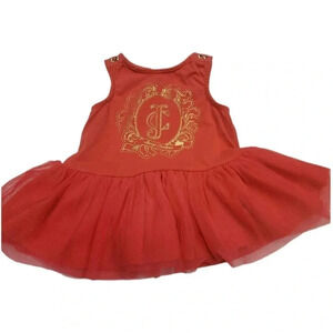 Juicy Couture Tulle Dress Coral  Gold Size 12M